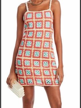 Willow & Wind Bohemian
Hippie Crochet Slip Dress
Size M Fitted Crochet